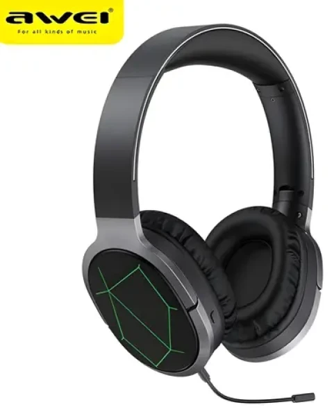 AWEI A799BL čierna / Herné slúchadlá s mikrofónom / Bluetooth 5.0 / výdrž 25 h / skladacia (A799BL)