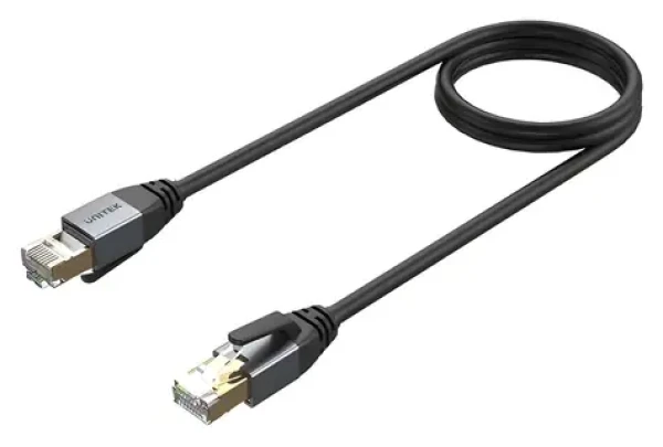 Unitek patch kábel Cat.8 2m čierna / Patch kábel / S/FTP / RJ45 - RJ45 (C18149AGY03-2M)