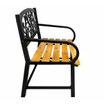 Mamido Záhradná kovová lavička s drevom pre 2 osoby