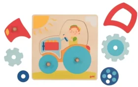 GOKI Drevené puzzle Traktor