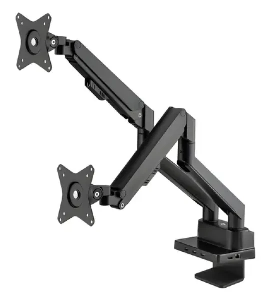 Manhattan Držiak pre 2 monitory s dokovacou stanicou 8v1 čierna / Držiak monitora / 17-32" / VESA 75x75-100x100 (461887)