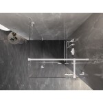 MEXEN/S - Lunar T sprchovací kút dvere krídlové pravá 120 x 120, transparent, biela 834T-120-120-20-00-P