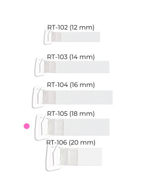 Julimex RT 105 silikónové remienky s kovovou prackou 18 mm průhledný bílý klip 18 mm