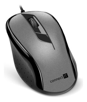 Connect IT CMO-1200 sivá / Optická myš / 1000DPI / 3 tlačidlá / USB / 1.8m (CMO-1200-GY)