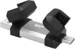 Silicon Power Mobile C51 128GB strieborná / Flash disk / USB-A / USB-C 3.2 (SP128GBUC3C51V1S)