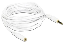 DeLock predlžovací kábel Stereo Jack 3.5 mm 3 pin samec samica 5 m biela (83771-D)