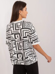 Dámska blúzka LK BZ 509697.27 Ecru s čiernou - FPrice one size ecru-černá