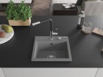 MEXEN/S MEXEN/S - Milo granitový drez 1-miska vrátane batérie Flora, šedá 6505-71-670401-07