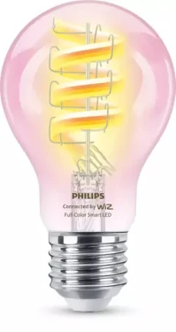 WiZ LED žiarovka A60 číra / Múdra žiarovka / E27 / 2200-6500K / 470 lm / RGB / stmievateľná (SKL000481806)