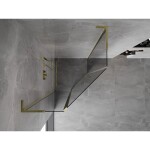 MEXEN/S - Mist L sprchový kút päťboký krídlový 90 x 90, transparent, zlato 8A8L-090-090-50-00