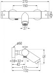 MEXEN/S - Carl sprchový stĺp vrátane vaňovej termostatickej batérie Kai, chróm 77300240-00