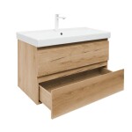 Kúpeľňová skrinka 2 zásuvková s umývadlom SAT B-Way 99x50x45 cm dub mat BWAY2100OAKU1BBI BWAY2100OAKU1BBI