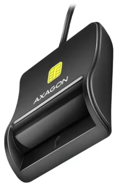 Axagon CRE-SM3N, USB-A FlatReader čítačka kontaktných kariet SMART card (eObčanka), kábel 1.3m (CRE-SM3N)