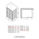 CERANO - Sprchovací kút Varone LINE Ľ/P - 6 mm - chróm, transparentné sklo - 90x100x195 - posuvný CER-DY505-90115