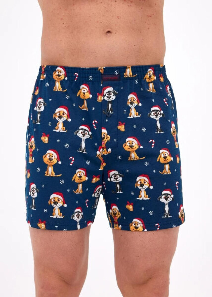 Boxerky Cornette 016/20 Psi Christmas 3-5XL tmavě modrá 4XL
