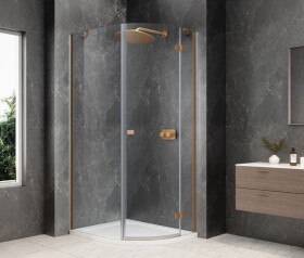 POLYSAN - GLOBE COPPER MATT štvrťkruhová sprchová zástena 800x1000, číre sklo, pravé GB2810RPG