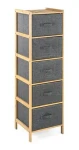 G21 Regál bambusový s 5 košíkmi / Bambus / 125 x 39 x 12 cm (RG21BAM18011)