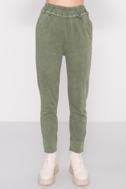 Teplákové nohavice 15891 khaki S