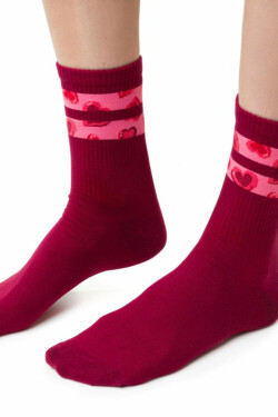 Dámske valentínske ponožky 136 kaštanové 35-37