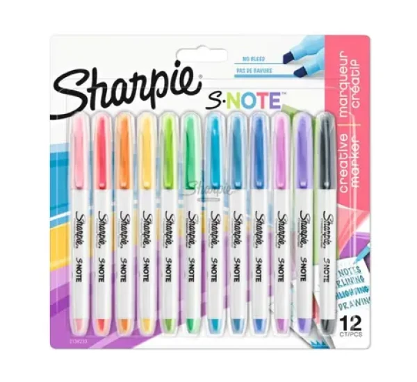 Sharpie Kreatívny Marker S-Note / klinový hrot / 12ks (2138233)