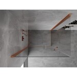 MEXEN/S - Mist-B Duo sprchovací kút dvere krídlové 90 x 80, transparent, meď kartáčovaná 8A2-090-080-65-00