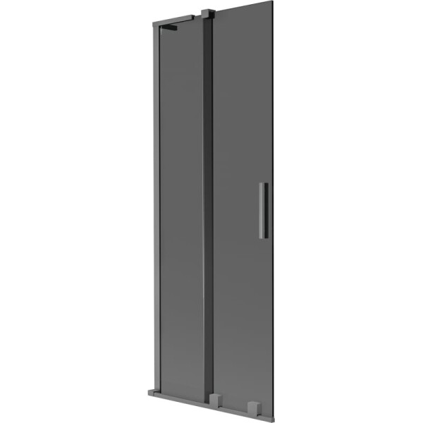 MEXEN/S - Velar L dvojkrídlová posuvná vaňová zástena 75 x 150, grafit, grafit metal 896-075-003-41-95