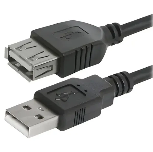 Logo USB 2.0 AA čierna / Predlžovací kábel / samec - samica / 3 m