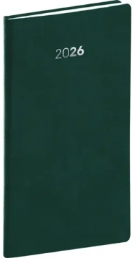 NOTIQUE Vreckový diár Balakon 2026 zelený / 9 x 15.5 cm (PGD-KAPBA-6007)