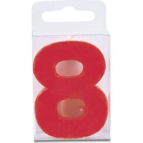 Sviečka v tvare číslice 8 – mini, červená - Stadter
