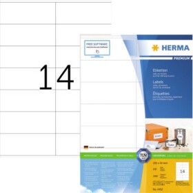 Herma 4452 105 x 42 mm papier biela 1400 ks trvalé univerzálne etikety atrament, laser, kópie; 4452