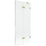 MEXEN/S - Lunar vaňová zástena 2-krídlová pravá 80 x 150, transparent, zlatá kartáčovaná 897-080-100-55-00-P