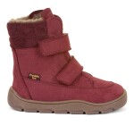 Dievčenská zimná barefoot obuv ZERU TEX WINTER Bordaux, Froddo, G3160240-5, červená - 38
