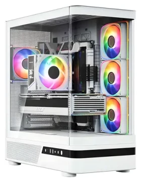 Modecom Volcano AQ100 ARGB biela / Skriňa / ATX / tvrdené sklo / ARGB podsvietenie / 1x USB-C 3.2 / 2x USB 3.0 (MC-A-AQ100-4FA-W)