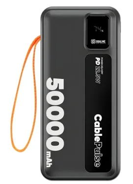Obal:Me CablePulse 50000mAh 22,5W čierna / Powerbanka / integrované káble / USB-C / USB-A (8596311292507)