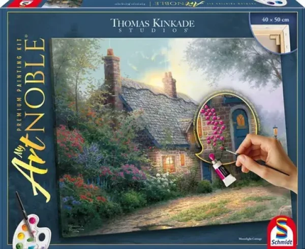 Schmidt SPIELE Maľovanie akrylom Thomas Kinkade: Moonlight Cottage