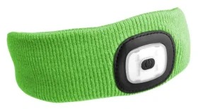 SIXTOL Čelenka s čelovkou fluorescenčná zelená / 180lm / nabíjacia / USB / uni veľkosť / bavlna / PE (SX5024)