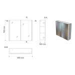 AQUALINE - DENEB galérka 80x70x18cm, biela mat DN080