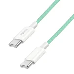 LogiLink USB-C - USB-C zelená / Nylonový kábel / USB 2.0 / 60 W / 1,5 m (CU0348)