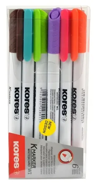 Kores Popisovače na biele tabule / Sada 6 ks / hrot 2 mm (0075/2284600)