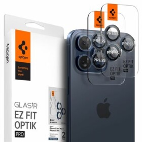 Spigen Glass TR EZ Fit Optik Pre ochranné sklo na fotoaparát pre Apple iPhone 15 Pro 15 Pro Max 2ks modrá (AGL07164)