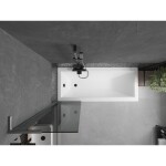 MEXEN/S - Next L vaňová zástena FIX 50 x 150, grafit, grafit kartáčovaná 895-050-000-03-40-66