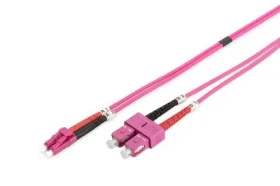 Digitus LC/SC OM4 fialová / Optický patch kabel / Multimode / Duplex / 50/125 µm / 3 m (DK-2532-03-4)