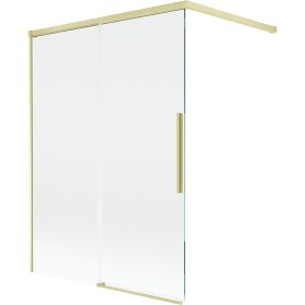 MEXEN/S - Rox vaňová zástena 2-krídlová posuvná 120 x 150, transparent, zlatá kartáčovaná 8C9-120-003-55-00