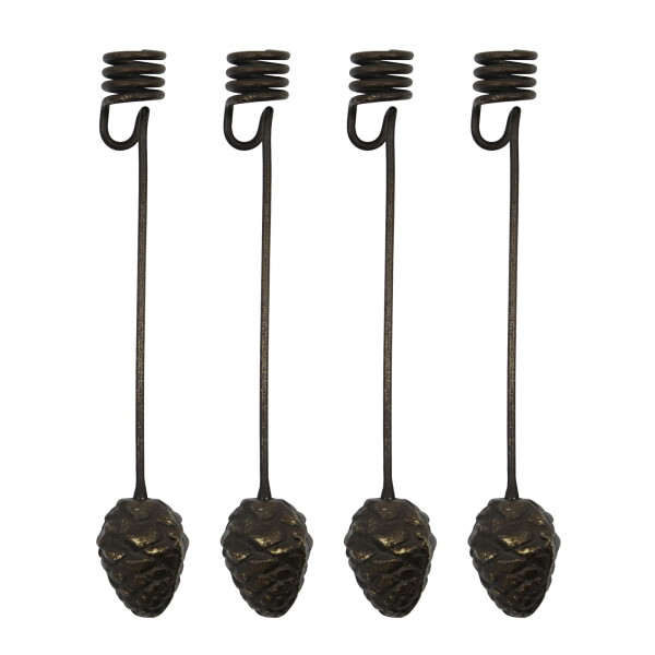 House Doctor Závesný svietnik na stromček Mini cone Antique brown – set 4 ks