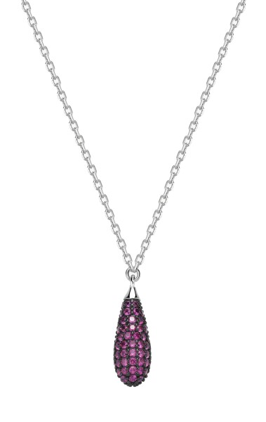 Brosway Strieborný náhrdelník so zirkónmi Tear Drop Passion Ruby Fancy FPR121