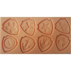 Silikónová forma Paw Patrol – odznaky 4,5 × 5 cm - Galias Moulds - Galias Moulds