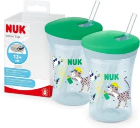 NUK Hrnček so slamkou 230ml / od 12 + / zelená (10255029)