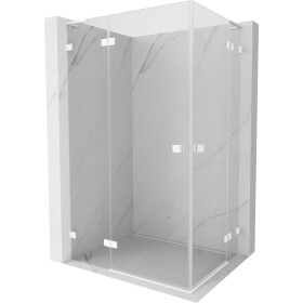 MEXEN/S - Lunar L Duo sprchovací kút dvere krídlové 100 x 80, transparent, biela 834L-100L-080P-20-00