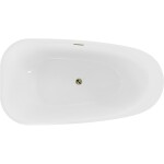 MEXEN/S - Giada voľne stojaca vaňa 170 x 90, biela lesk, sifón a prepad zlatá 52741709000-50