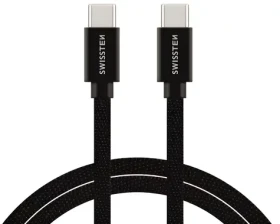 Swissten Textile čierna / Dátový kábel / USB-C na USB-C / 3 m (71527210)